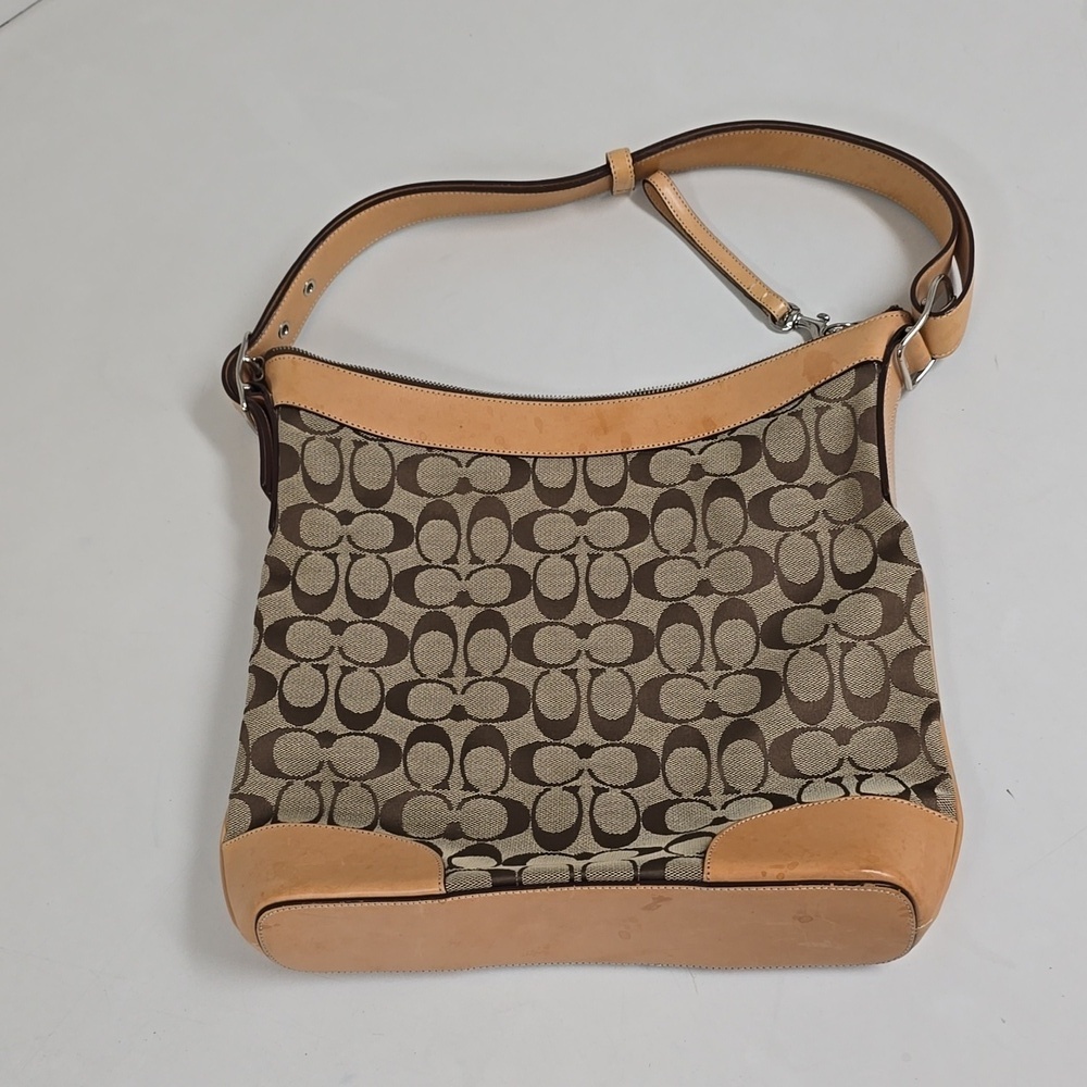 Coach Brown Signature Leather Shoulder Satchel Bag